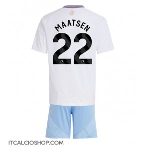 Aston Villa Ian Maatsen #22 Seconda Maglia Bambino 2024-25 Manica Corta (+ Pantaloni corti)